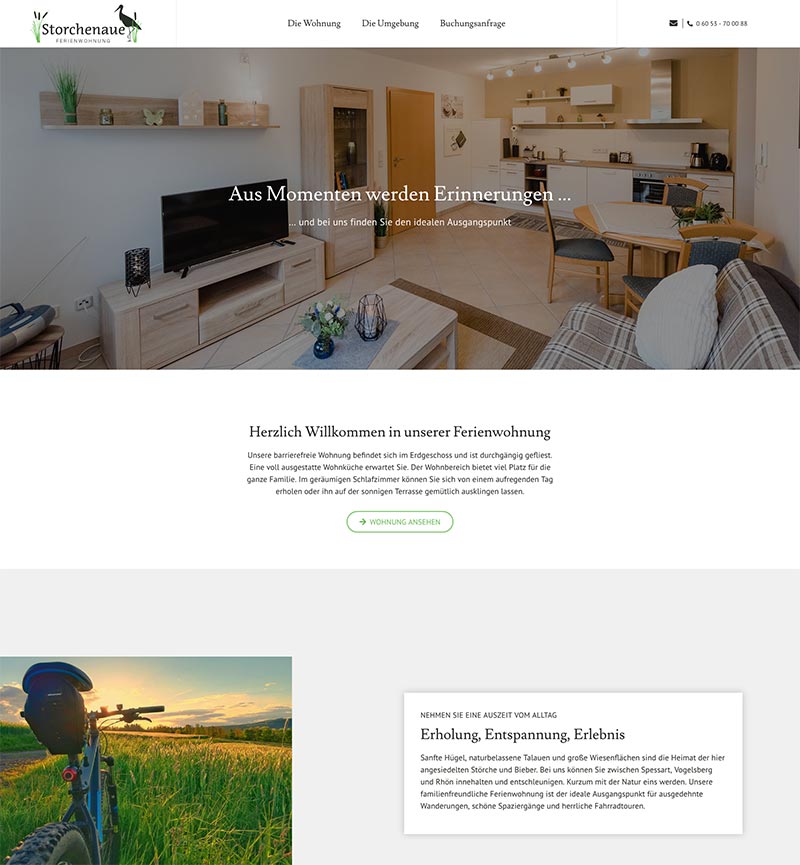 Webdesign Ferienwohnung Storchenaue