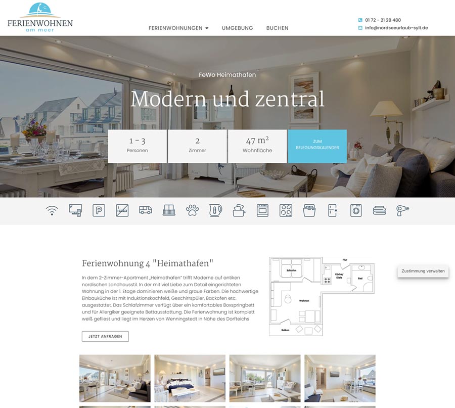 Webdesign Ferienwohnungen auf Sylt