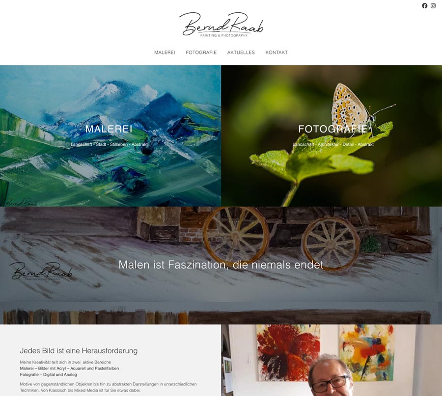 Webdesign Maler Fotograf